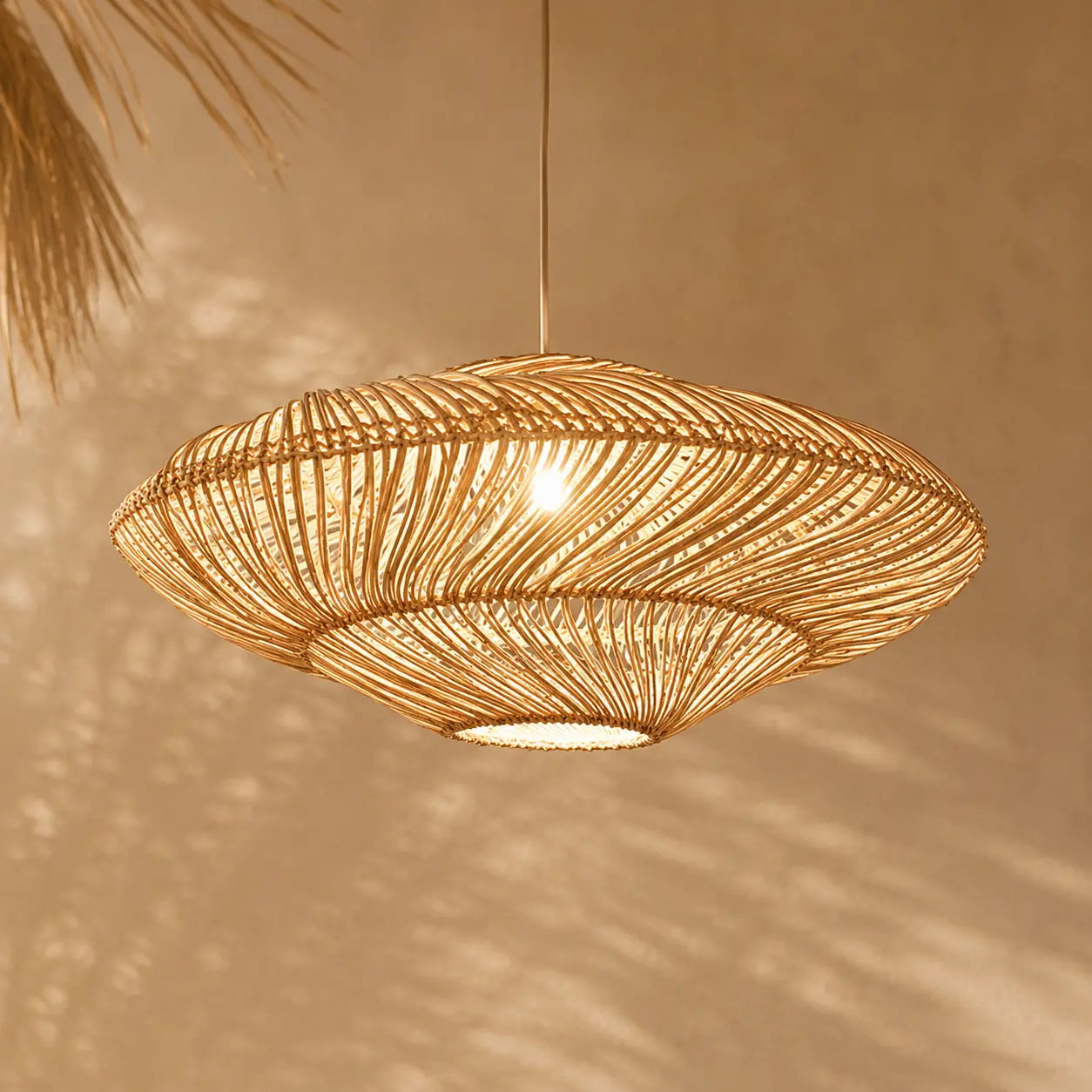 Suspension Rotin Lampe Créative