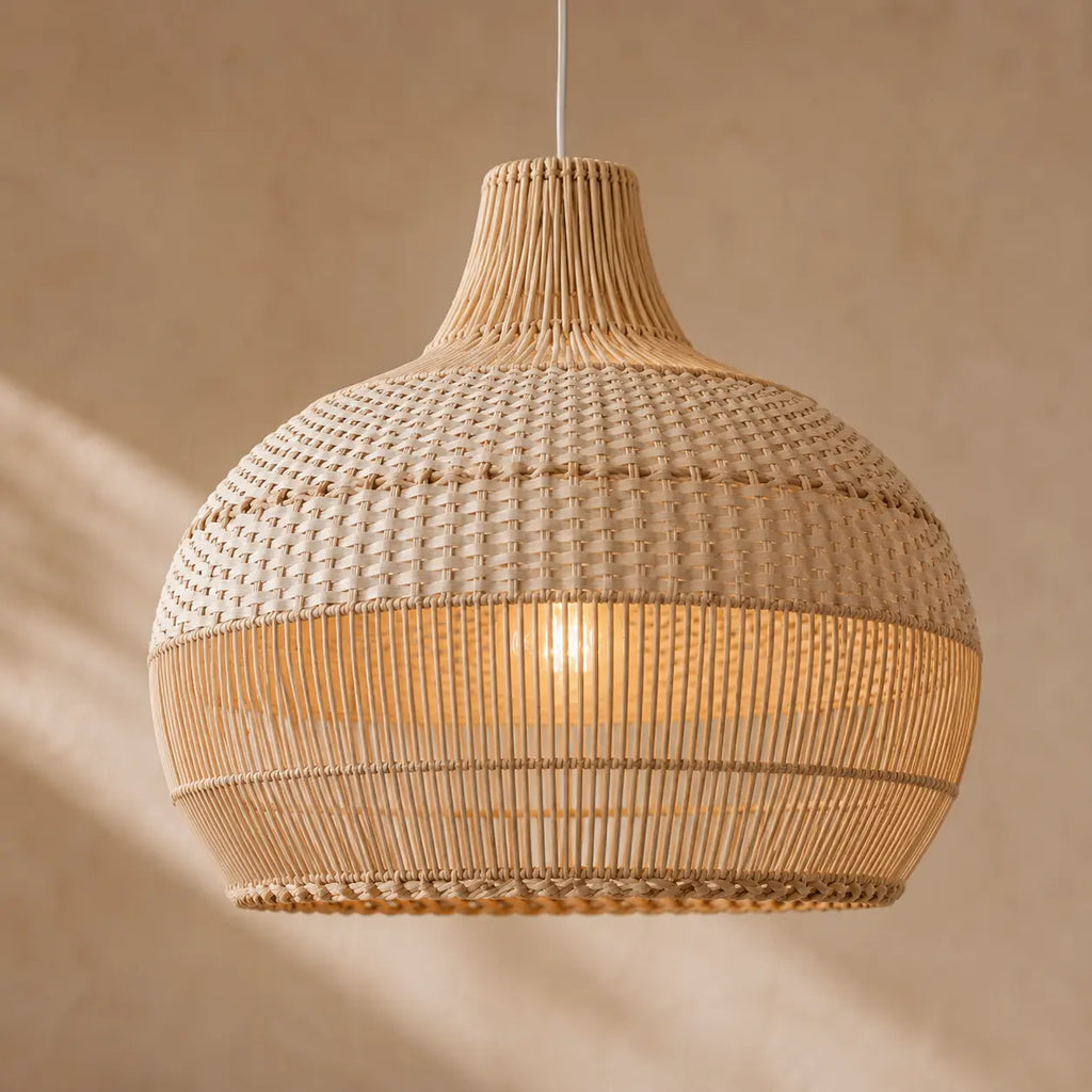 Suspension Luminaire En Rotin Vintage