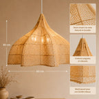 Lustre en Rotin Créatif Style Japonais