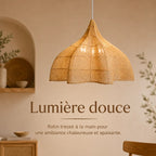 Lustre en Rotin Créatif Style Japonais