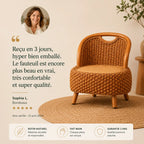 Fauteuil En Rotin Naturel Tressé Japonais Marron